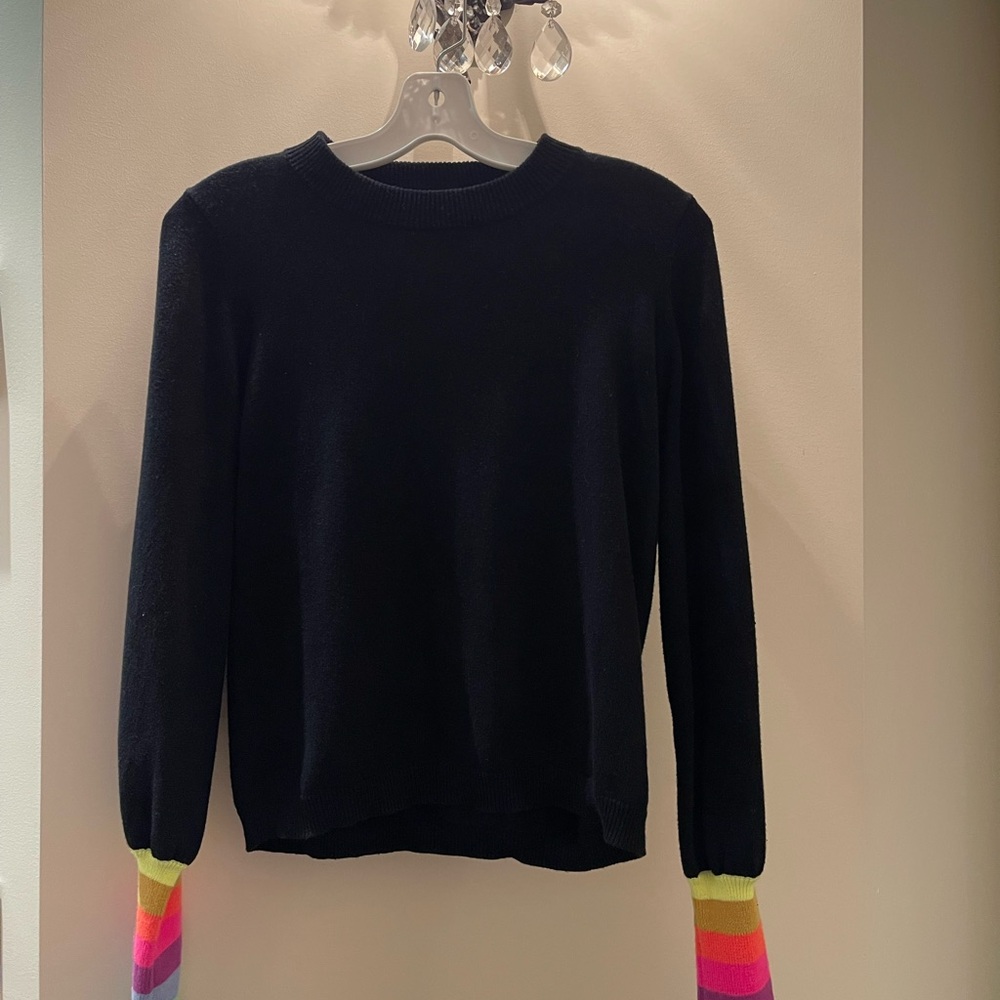 Whisper by Brodie cotton silk crew neck black pullover sweater xs